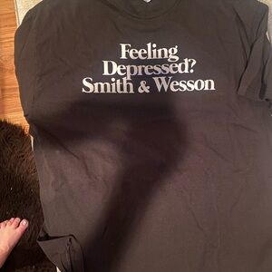 Haywire XL American Apparel Classic Black Tee Feeling depressed